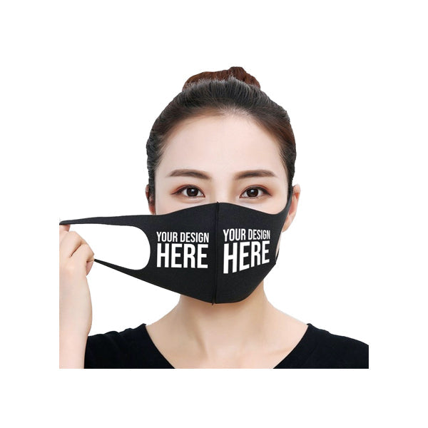 Özel Vinil Baskılı Yeniden Kullanılabilir Toz Önleyici Siyah Yüz Maskesi