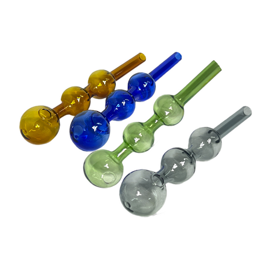 10x Mixed Colours Glass Pipe 3 bubble design - GB68 - GS0580