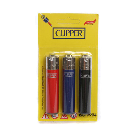 12 x 3 Blister Pack Clipper Large Solid Lighters - CL116UKH