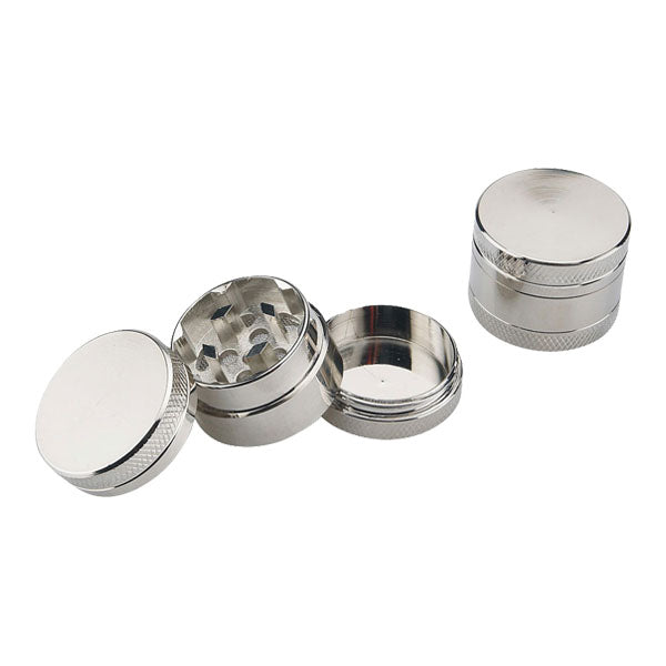 3 Parts Metal Silver Tobacco Mini Grinder - PH1825