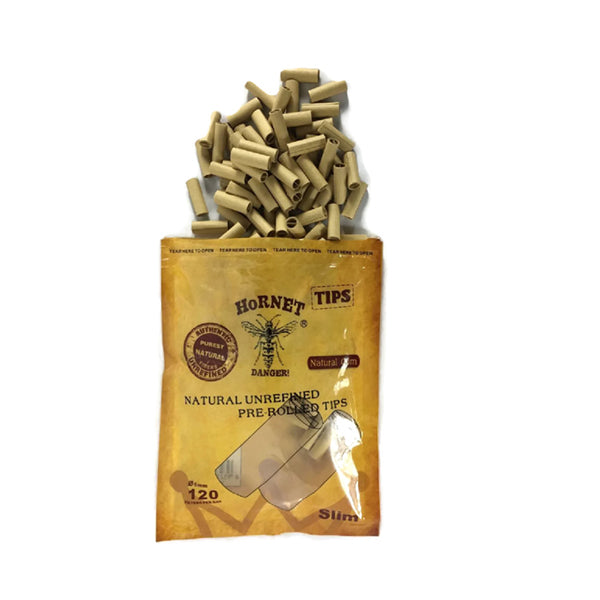 7mm Brown Hornet Natural Unrefined Pre-Rolled Rolling Tips