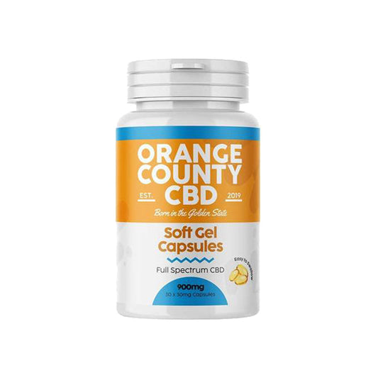Cápsulas de CBD de espectro completo de 900 mg del condado de Orange - 30 cápsulas