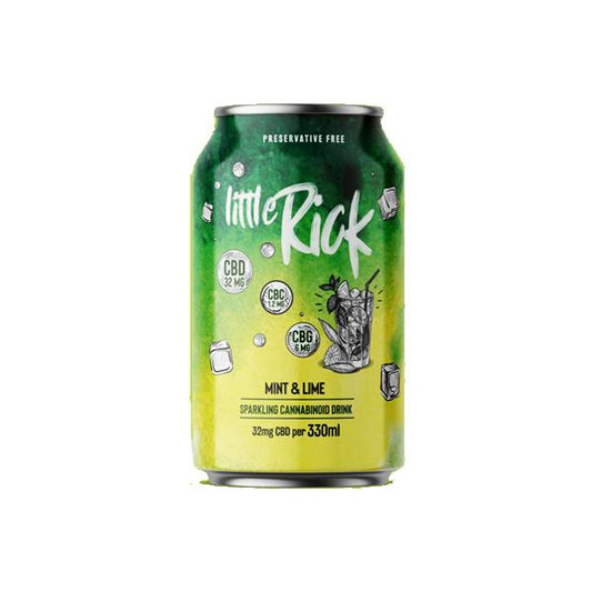 24 x Little Rick Drink 32mg CBD (+CBG) Espumoso 330ml Menta y Lima