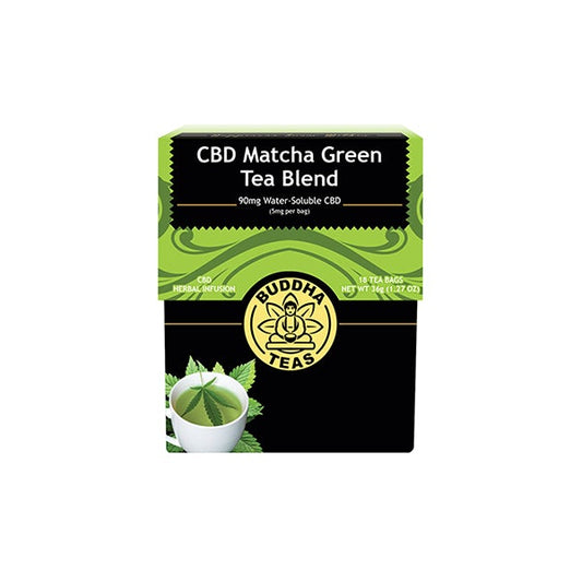Buddha Teas Bolsitas de té de CBD de 5 mg - Mezcla de té verde Matcha