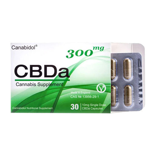 CBD by British Cannabis Cápsulas de cannabis CBDa de 300 mg - 30 cápsulas
