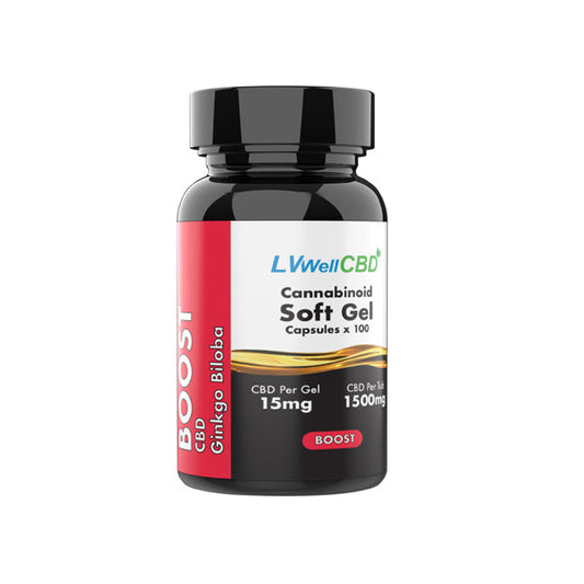LVWell CBD 1500mg Cápsulas de gelatina blanda de CBD Boost - 100 cápsulas
