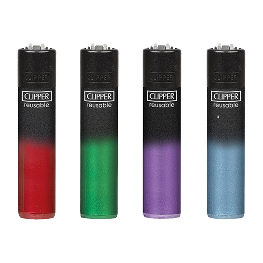 40 Clipper CP11RH Classic Large Flint Black Crystal Gradient Lighters - CL2C252UKH