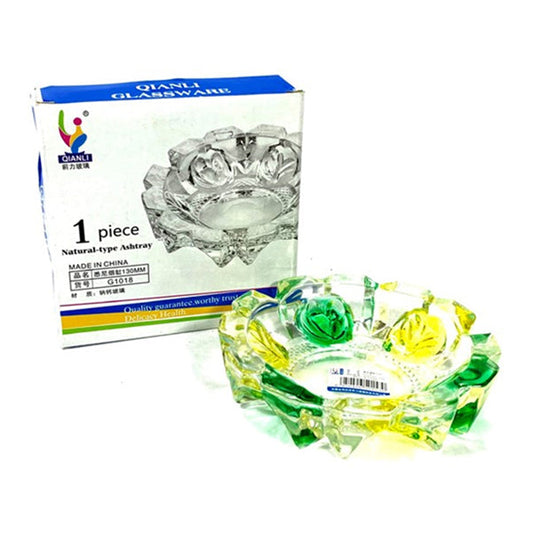 Cenicero de vidrio multicolor de tipo natural Qianli - G1018
